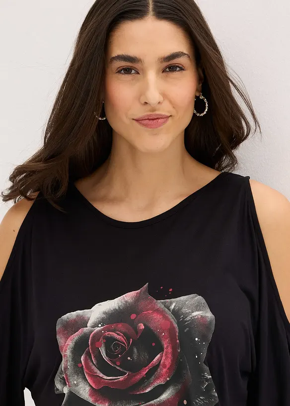 Cold-Shoulder-Shirt aus Viskose, bonprix