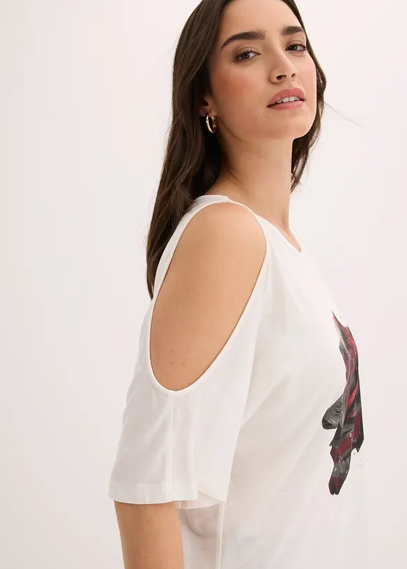 Cold-Shoulder-Shirt aus Viskose, bonprix