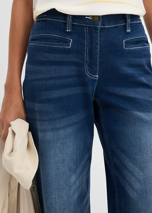 Wide Leg Jeans Mid Waist, Bequembund, bonprix
