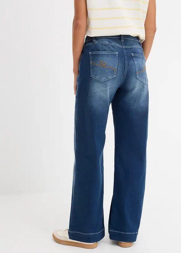 Wide Leg Jeans Mid Waist, Bequembund, bonprix