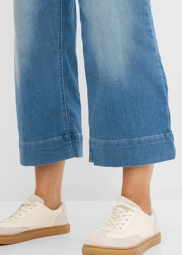 Jupe-culotte 7/8 en jean extensible ultra-doux, bonprix