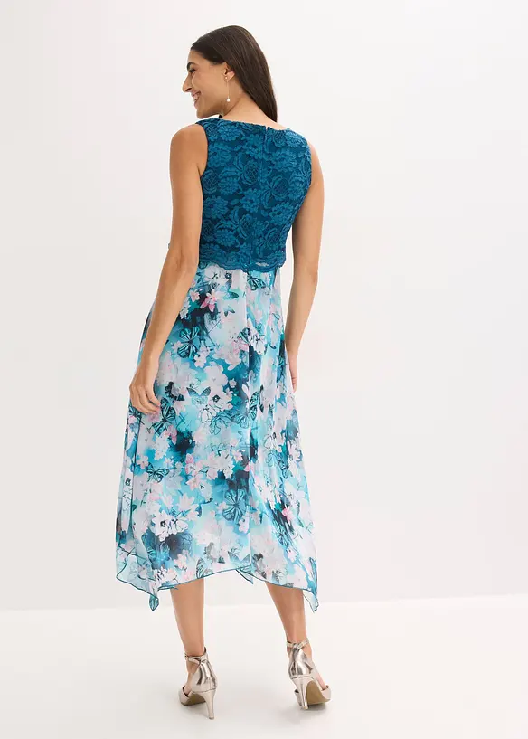 Chiffonkleid mit feiner Spitze, bonprix