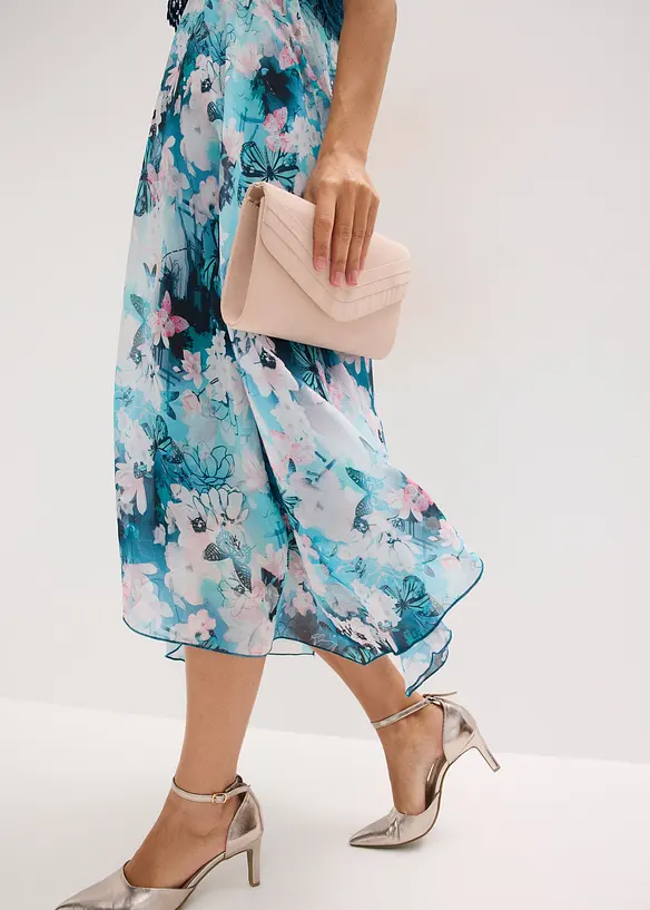 Chiffonkleid mit feiner Spitze, bonprix