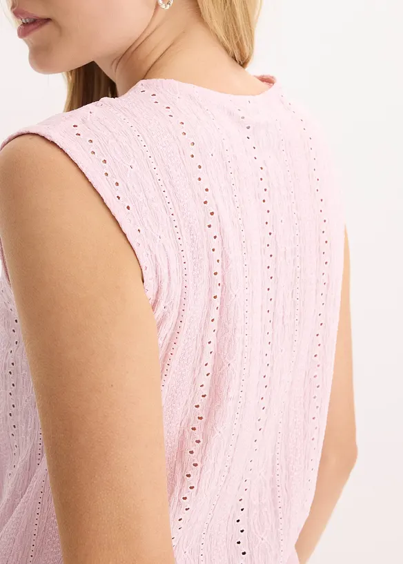 Top mit Lochstickerei, bonprix