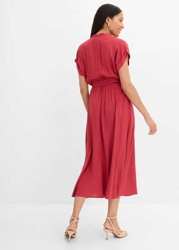 Hemdblusenkleid aus flie&szlig;ender Viskose, bonprix