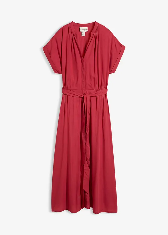 Hemdblusenkleid aus flie&szlig;ender Viskose, bonprix