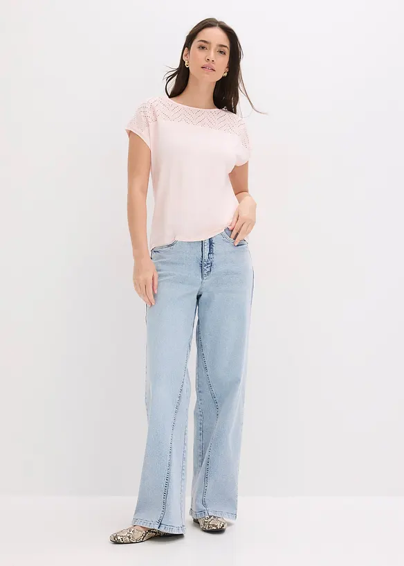 Spitzenshirt aus softer Viskose, bonprix