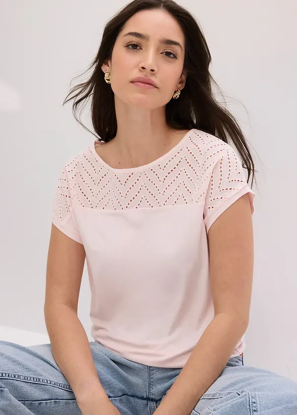 Spitzenshirt aus softer Viskose, bonprix