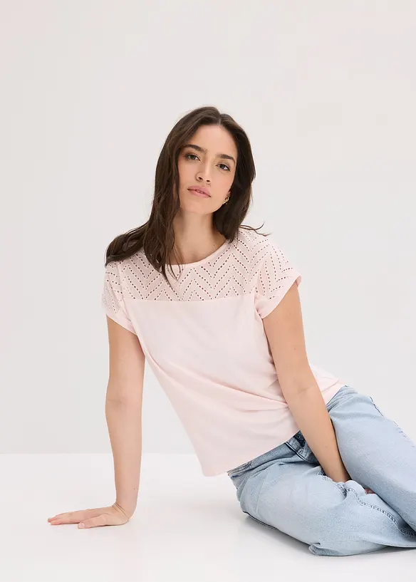 Spitzenshirt aus softer Viskose, bonprix