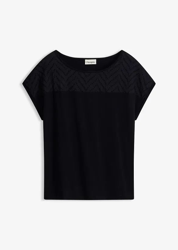 T-shirt en dentelle, en viscose douce, bonprix