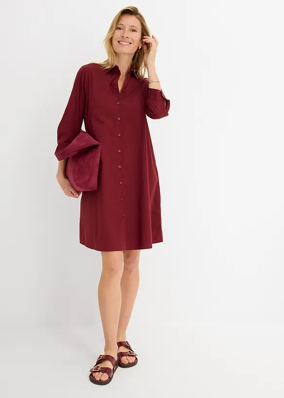 Hemdblusenkleid aus griffigem Popeline, bonprix