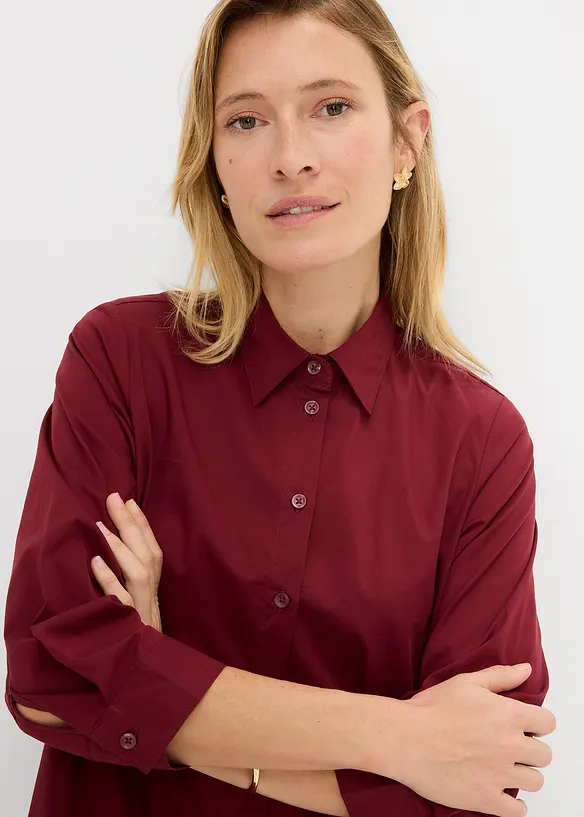 Hemdblusenkleid aus griffigem Popeline, bonprix