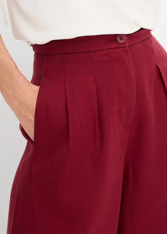 Pantalon &agrave; pinces en lyocell fluide, bonprix