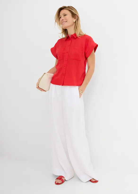 Hemdbluse aus flie&szlig;endem Lyocell-Mix, bonprix