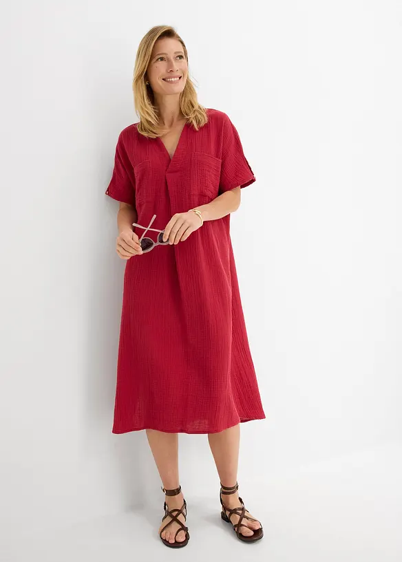 Kaftan-Kleid aus weichem Musselin, bonprix