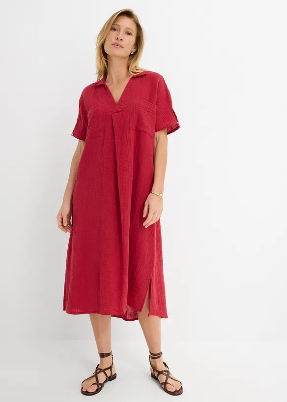 Kaftan-Kleid aus weichem Musselin, bonprix