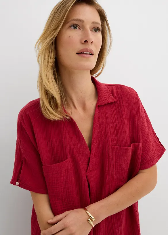 Kaftan-Kleid aus weichem Musselin, bonprix