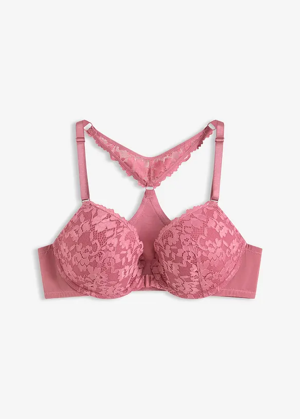 Soutien-gorge &agrave; coques en dentelle, fermeture devant, bonprix