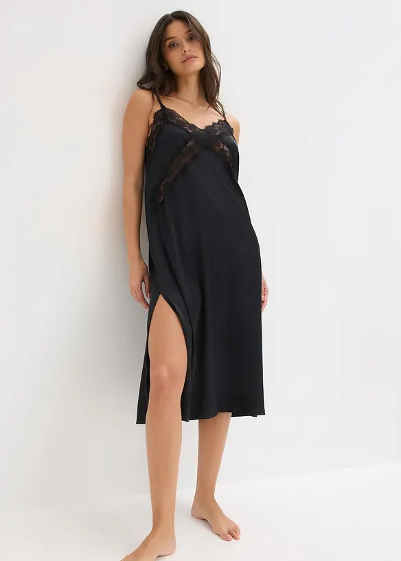 Nuisette en satin avec dentelle, bonprix