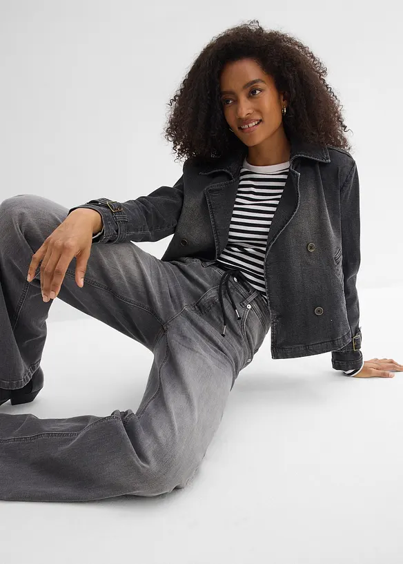 Jean droit loose, taille haute, bonprix