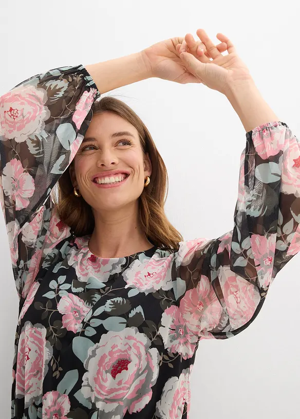 Robe midi en mesh doux, bonprix