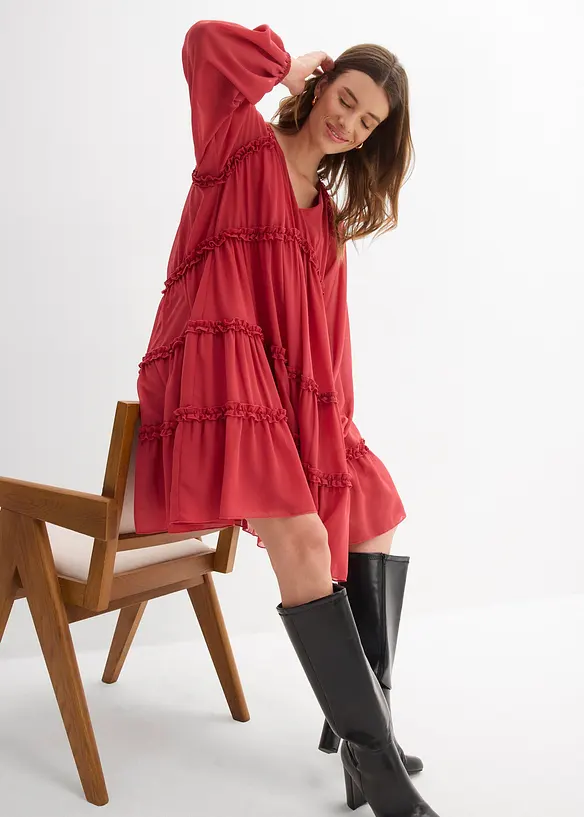 Tunika-Kleid aus strukturiertem Chiffon, bonprix