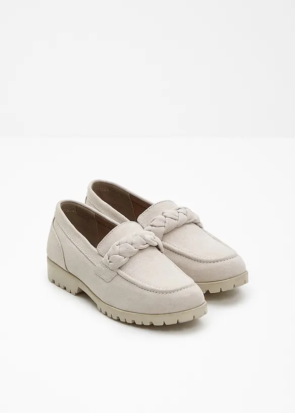 Mocassins chunky &agrave; d&eacute;tails tress&eacute;s, bonprix