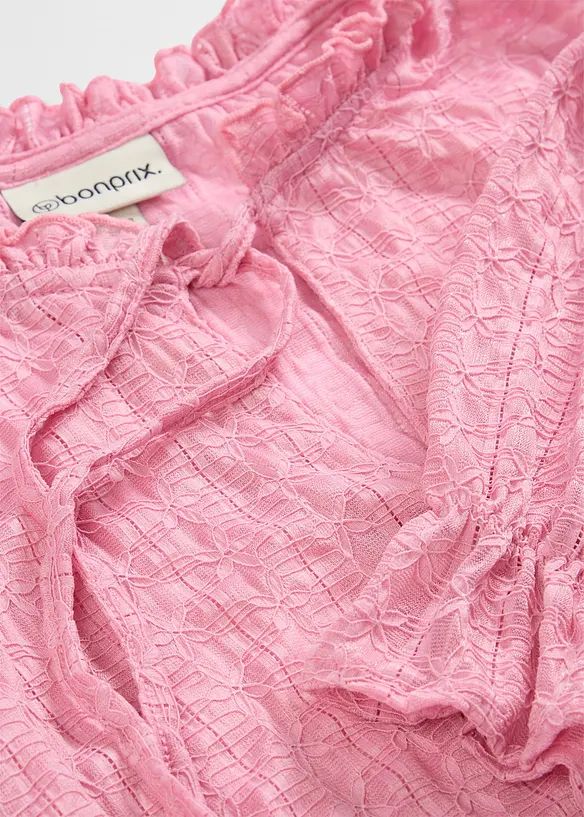 Spitzenshirt mit Ballon&auml;rmel, bonprix