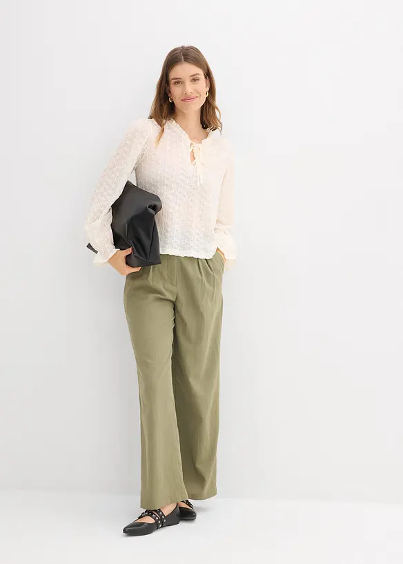 Spitzenshirt mit Ballon&auml;rmel, bonprix