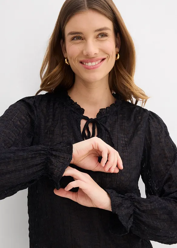 Spitzenshirt mit Ballon&auml;rmel, bonprix