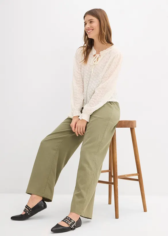 Spitzenshirt mit Ballon&auml;rmel, bonprix