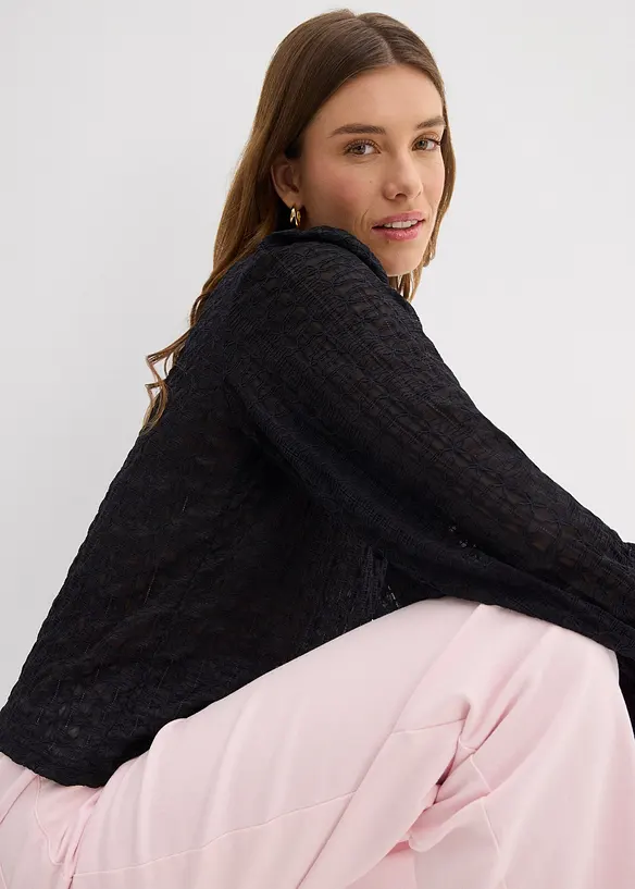 Spitzenshirt mit Ballon&auml;rmel, bonprix