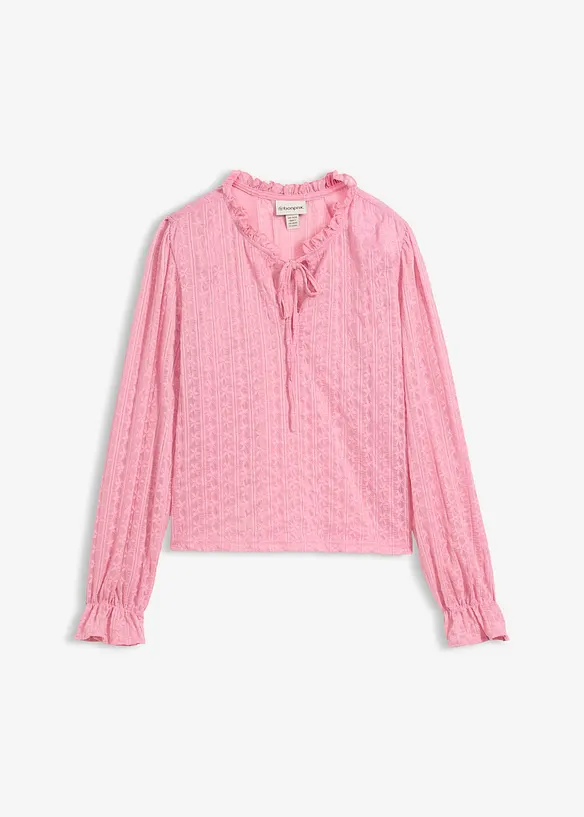 Spitzenshirt mit Ballon&auml;rmel, bonprix