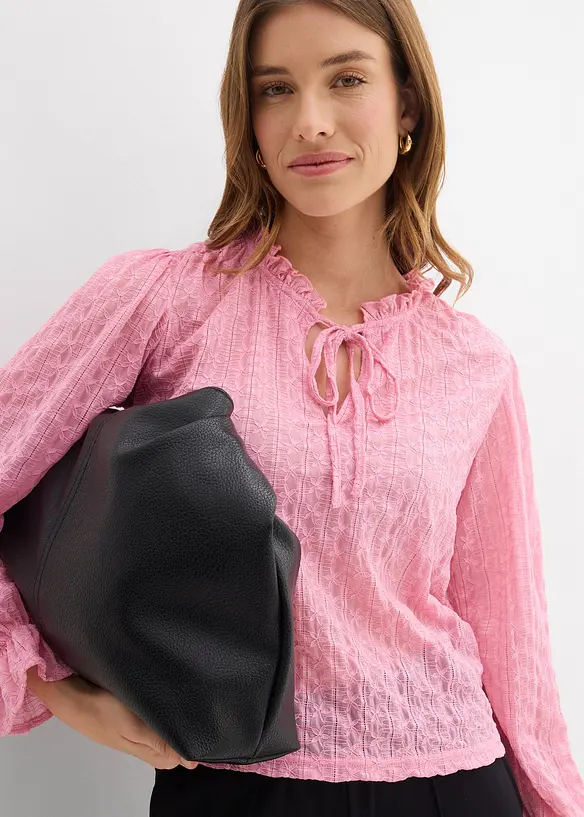 Spitzenshirt mit Ballon&auml;rmel, bonprix