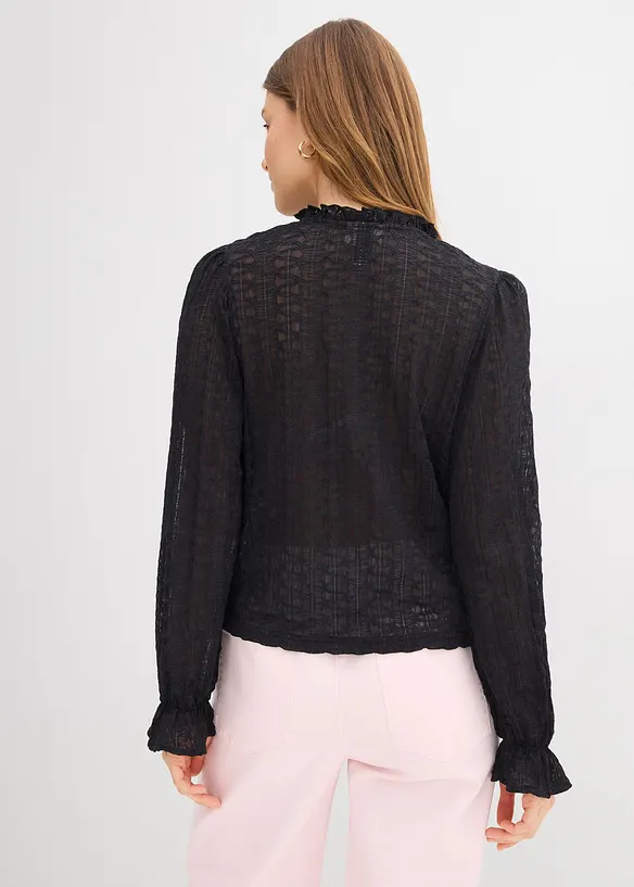 Spitzenshirt mit Ballon&auml;rmel, bonprix