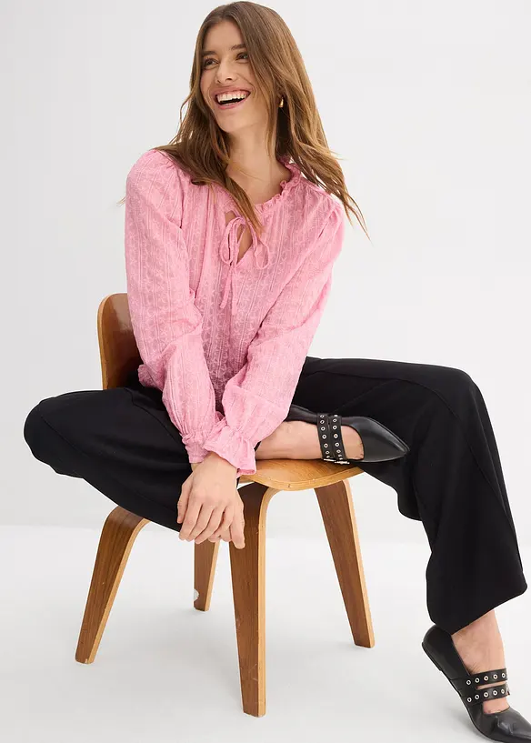 Spitzenshirt mit Ballon&auml;rmel, bonprix