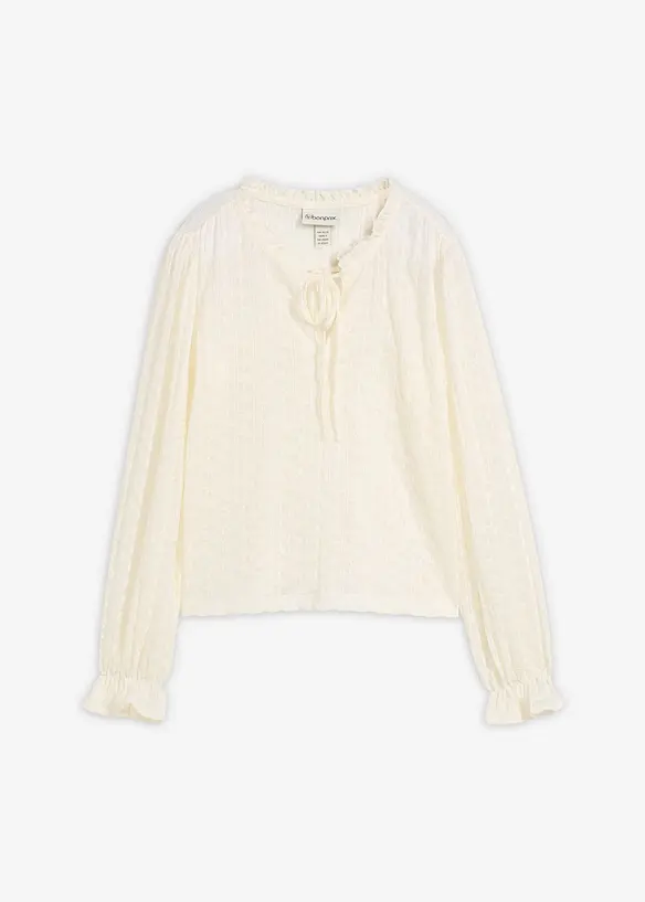 Spitzenshirt mit Ballon&auml;rmel, bonprix