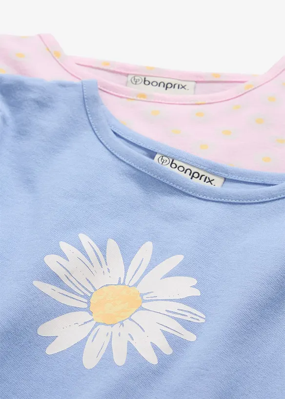 Lot de 2 T-shirts manches longues 100% coton, bonprix