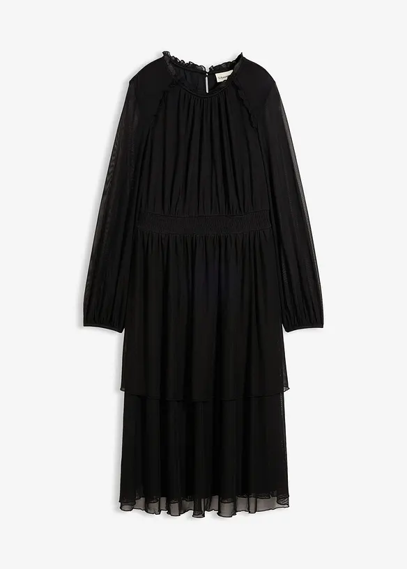 Jerseykleid aus feinem Mesh, bonprix