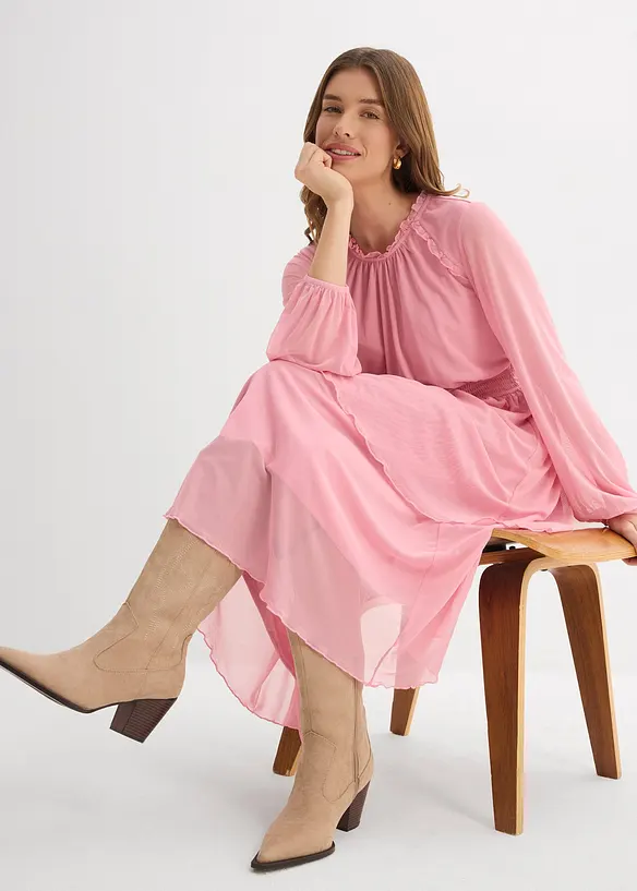 Robe en jersey et mesh fin, bonprix