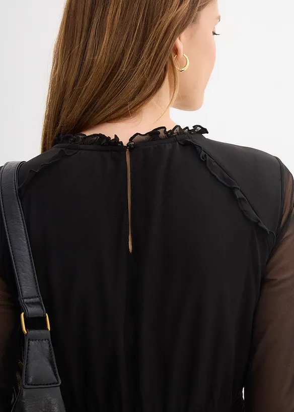 Jerseykleid aus feinem Mesh, bonprix