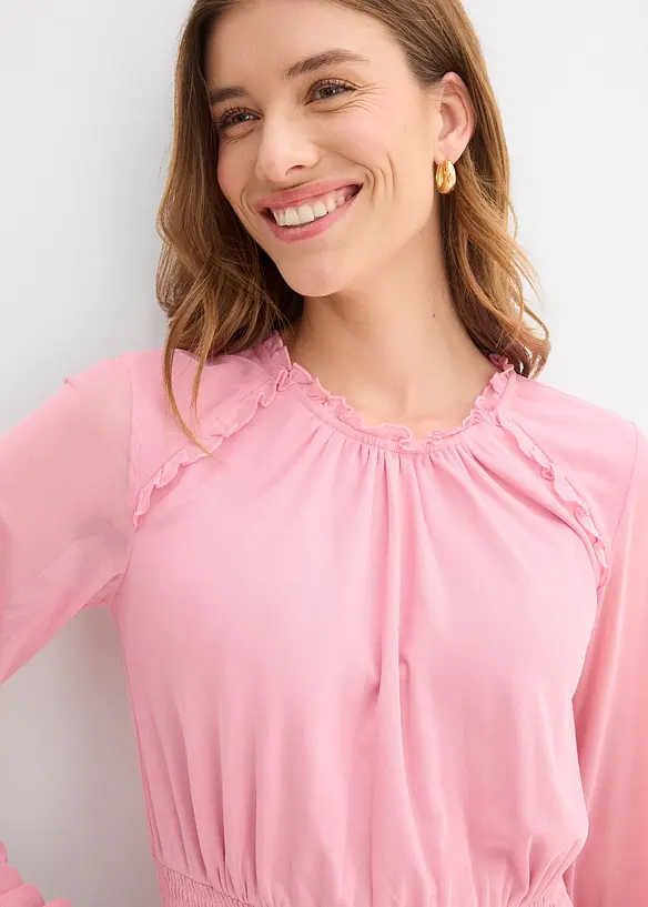 Robe en jersey et mesh fin, bonprix