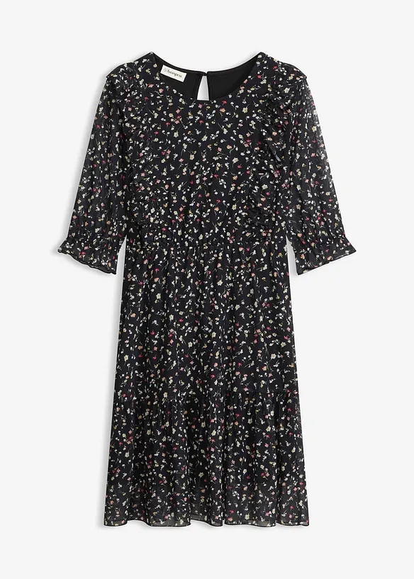 Jerseykleid aus feinem Mesh, bonprix