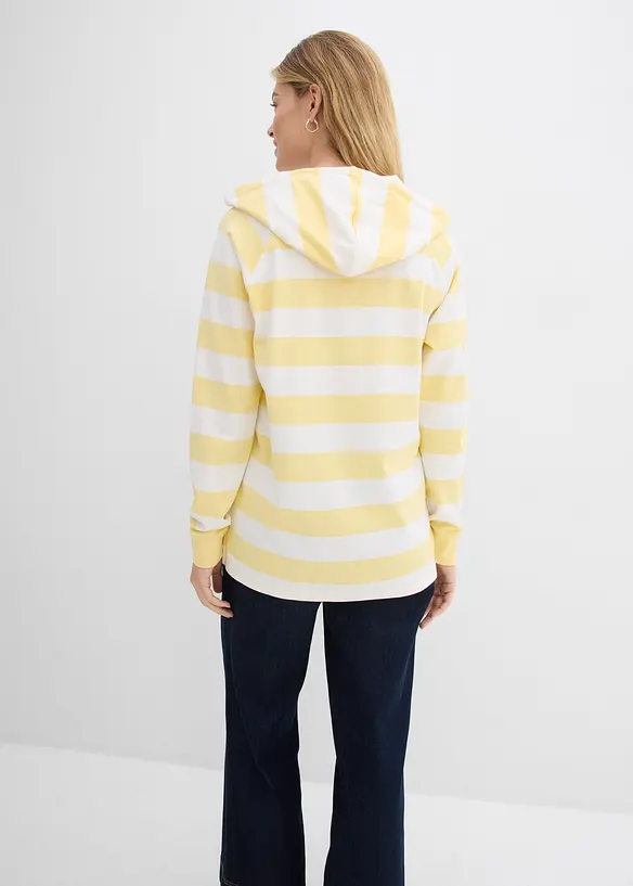 T-shirt manches longues &agrave; capuche 100% coton, bonprix