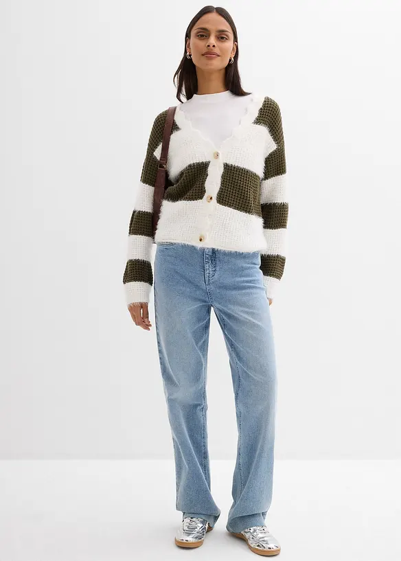 Gilet large en grosse maille, bonprix