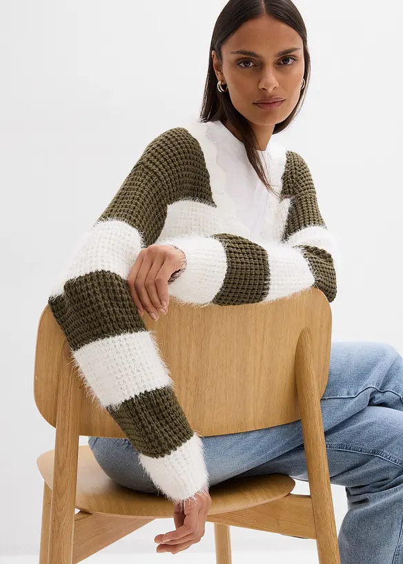 Gilet large en grosse maille, bonprix