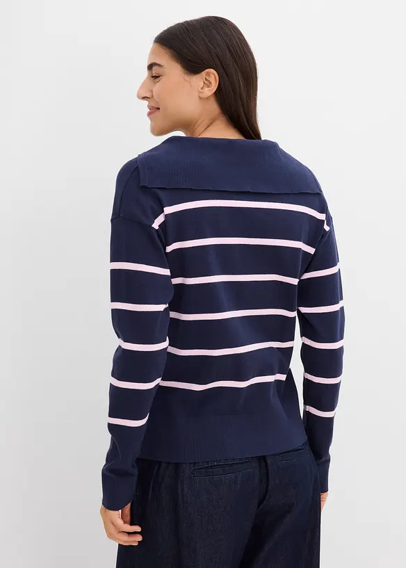 Pull polo en fine maille, bonprix