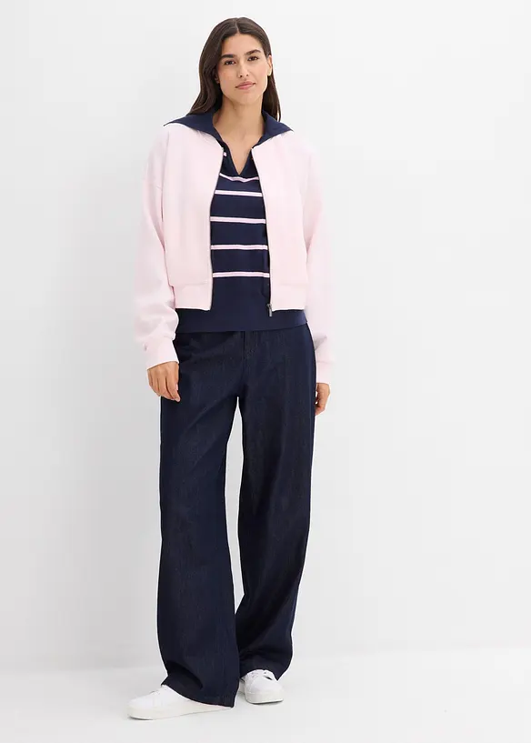 Pull polo en fine maille, bonprix