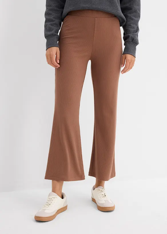 Verk&uuml;rzte Ripp-Leggings aus Viskosemix, bonprix