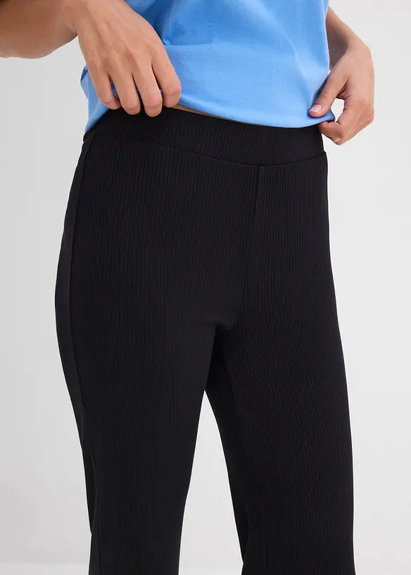 Legging &eacute;vas&eacute; en mati&egrave;re c&ocirc;tel&eacute;e, cropped, bonprix